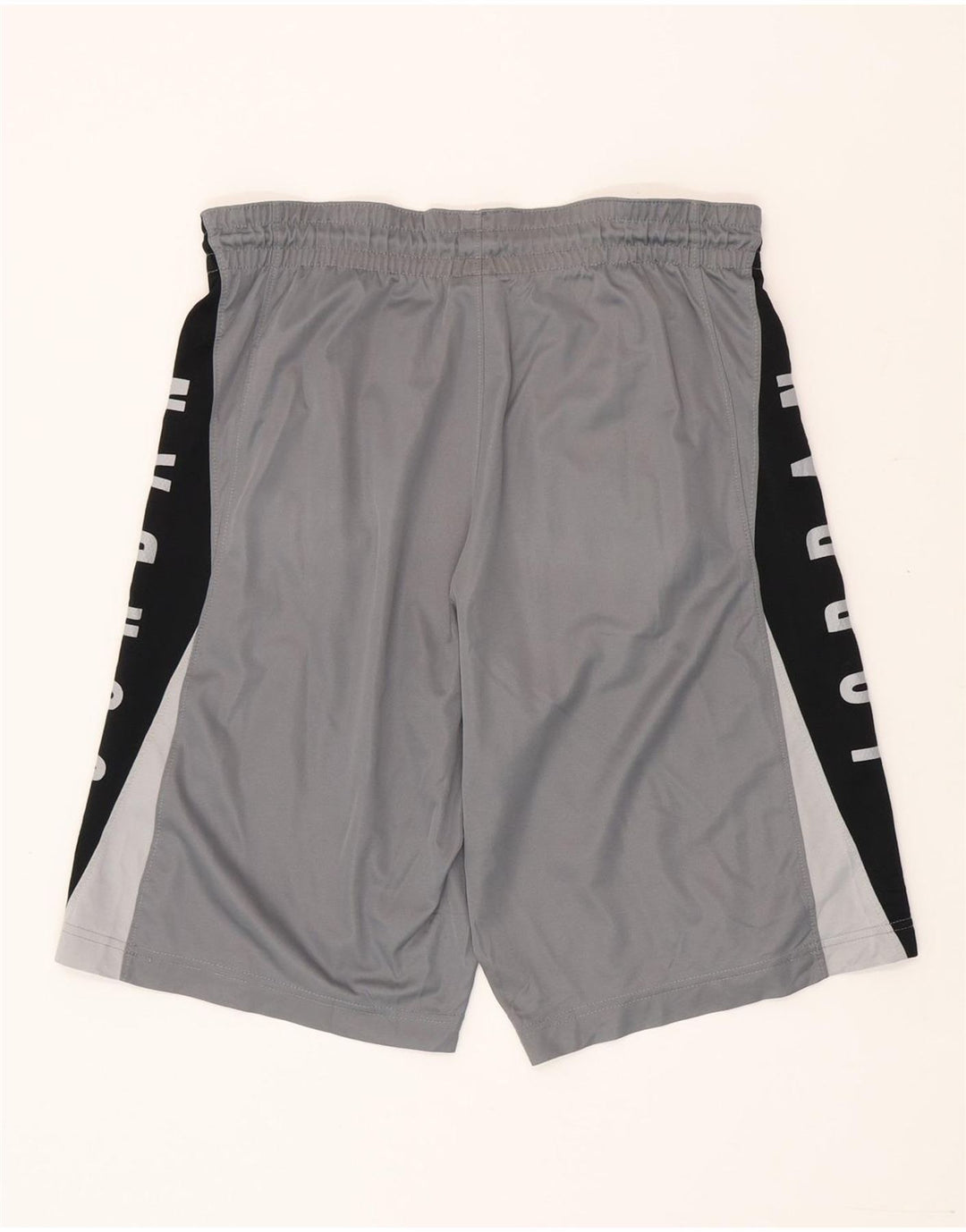 Shorts esportivos gráficos Jordan Dri Fit masculino pequeno cinza colorblock poliéster