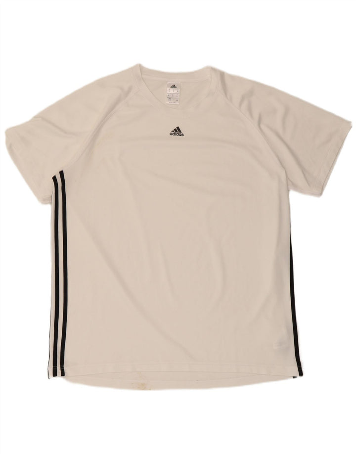 Adidas Mens Climalite Camiseta Top XL Branco Poliéster