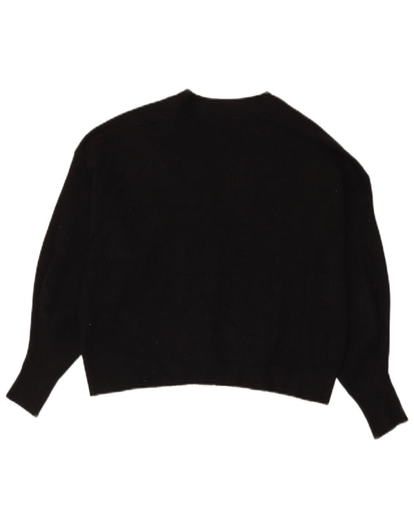 Suéter cardigã feminino Zara cropped grande Reino Unido 10 pequeno preto viscose