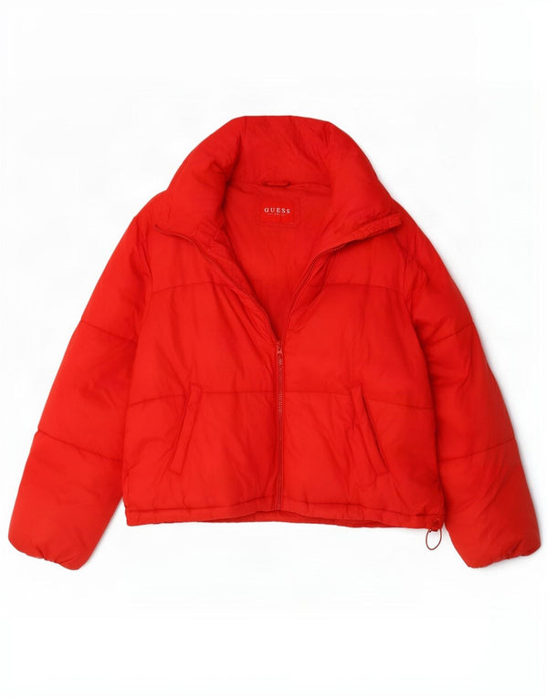 Jaqueta acolchoada grande feminina Guess UK 14 poliamida vermelha média