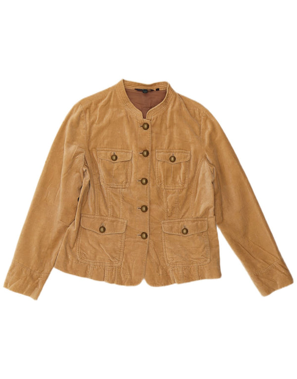 Jaqueta blazer feminina de veludo com 5 botões Boden Reino Unido 16 grande algodão bege