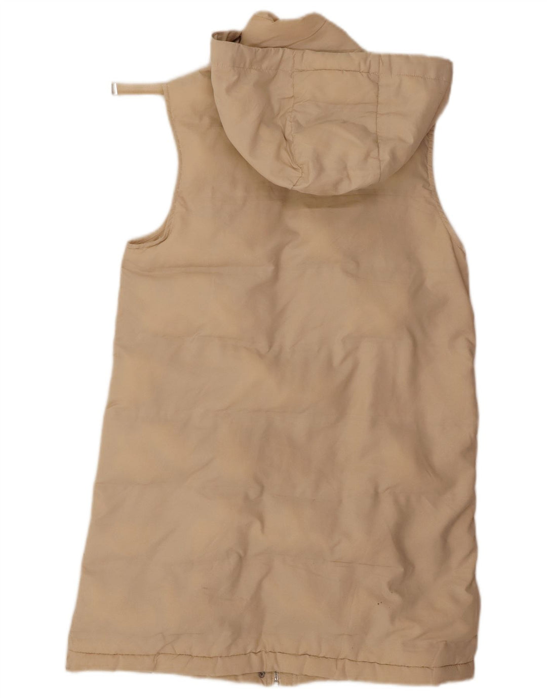 Casaco acolchoado sem mangas com capuz grande ZARA Reino Unido 6 XS bege