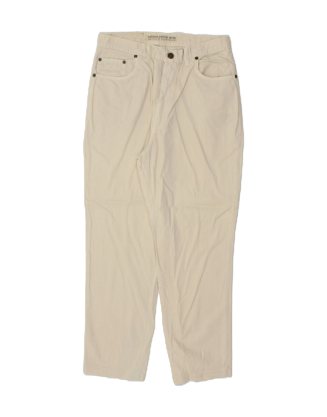 SUPERGA Mens Straight Casual Trousers W32 L26 Off White Vintage Superga and Second-Hand Superga from Messina Hembry 