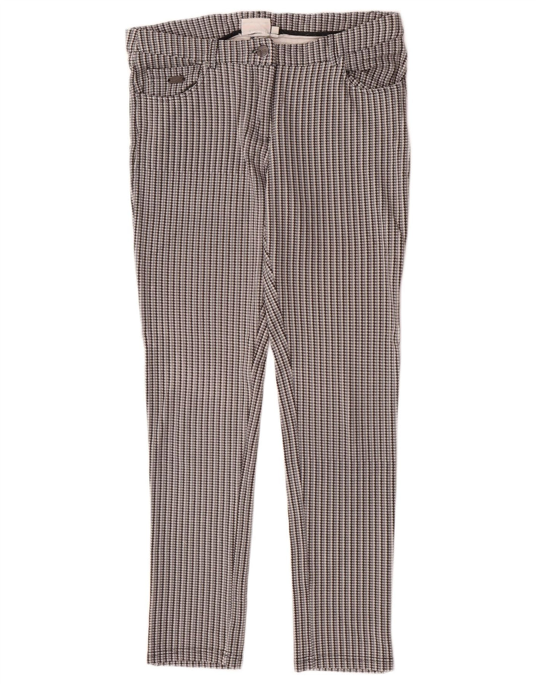 Ellesse Calça feminina casual justa média W30 L28 cinza houndstooth viscose