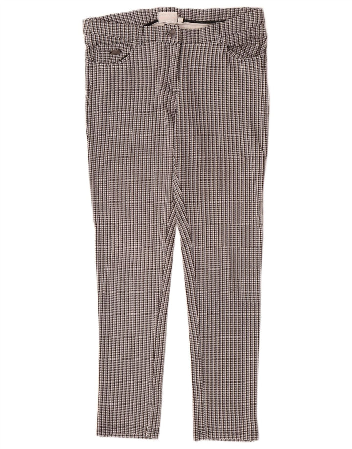 Ellesse Calça feminina casual justa média W30 L28 cinza houndstooth viscose