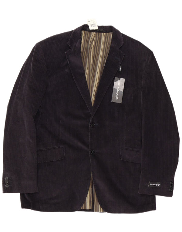 Jaqueta blazer masculina Marks & Spencer Autograph 2 botões Reino Unido 40 grande preta