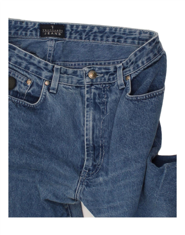 TRUSSARDI Mens Tapered Jeans W33 L28 Blue Cotton Vintage Trussardi and Second-Hand Trussardi from Messina Hembry 
