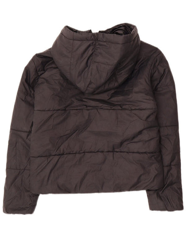 Jaqueta acolchoada reversível com capuz Nike feminina UK 10 pequena preta