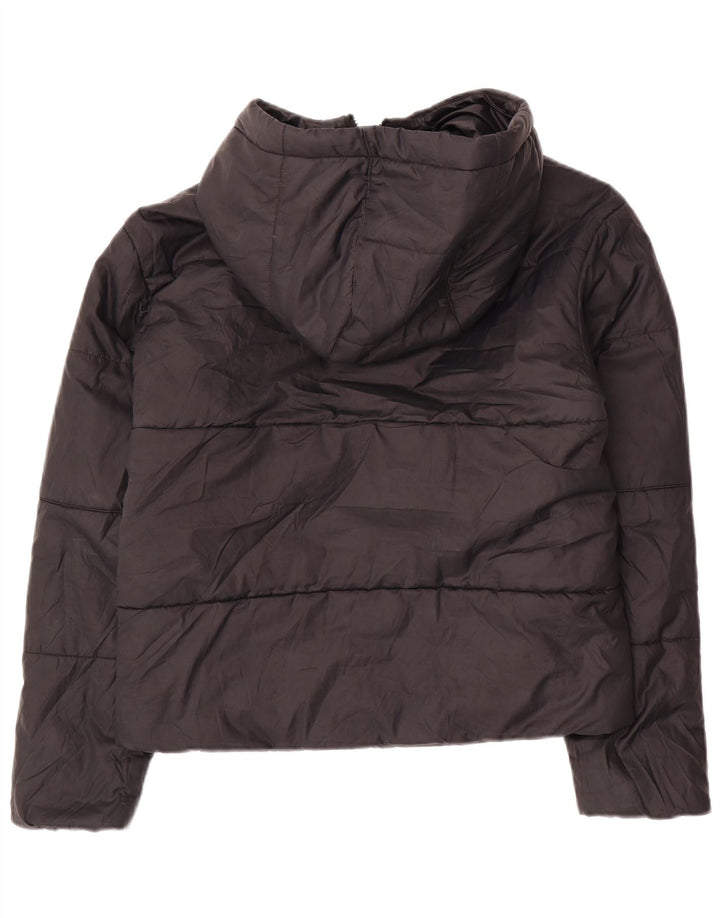 Jaqueta acolchoada reversível com capuz Nike feminina UK 10 pequena preta