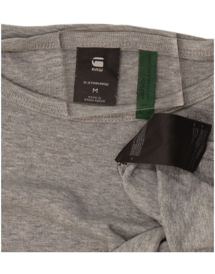Camiseta masculina G-Star Top algodão manchado cinza médio