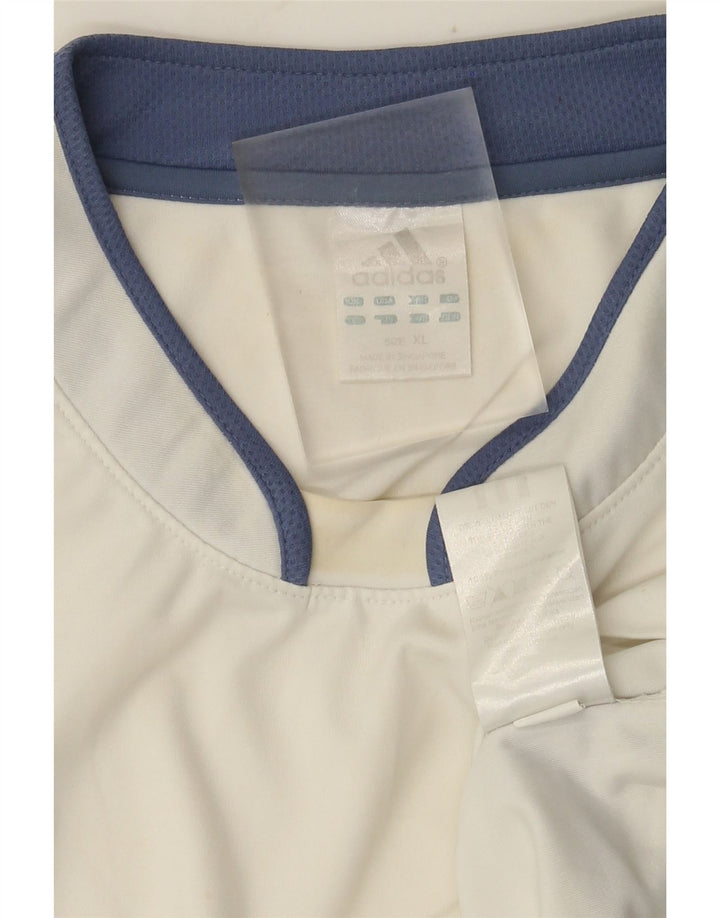 Adidas Mens Camiseta Top XL Branco Colorblock Poliéster