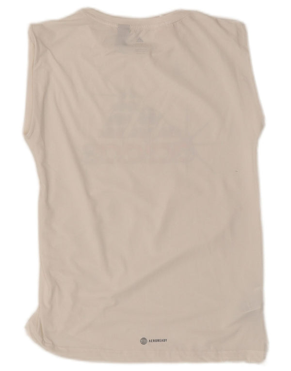 Adidas Girls Graphic Vest Top 13-14 Anos Off White Poliéster