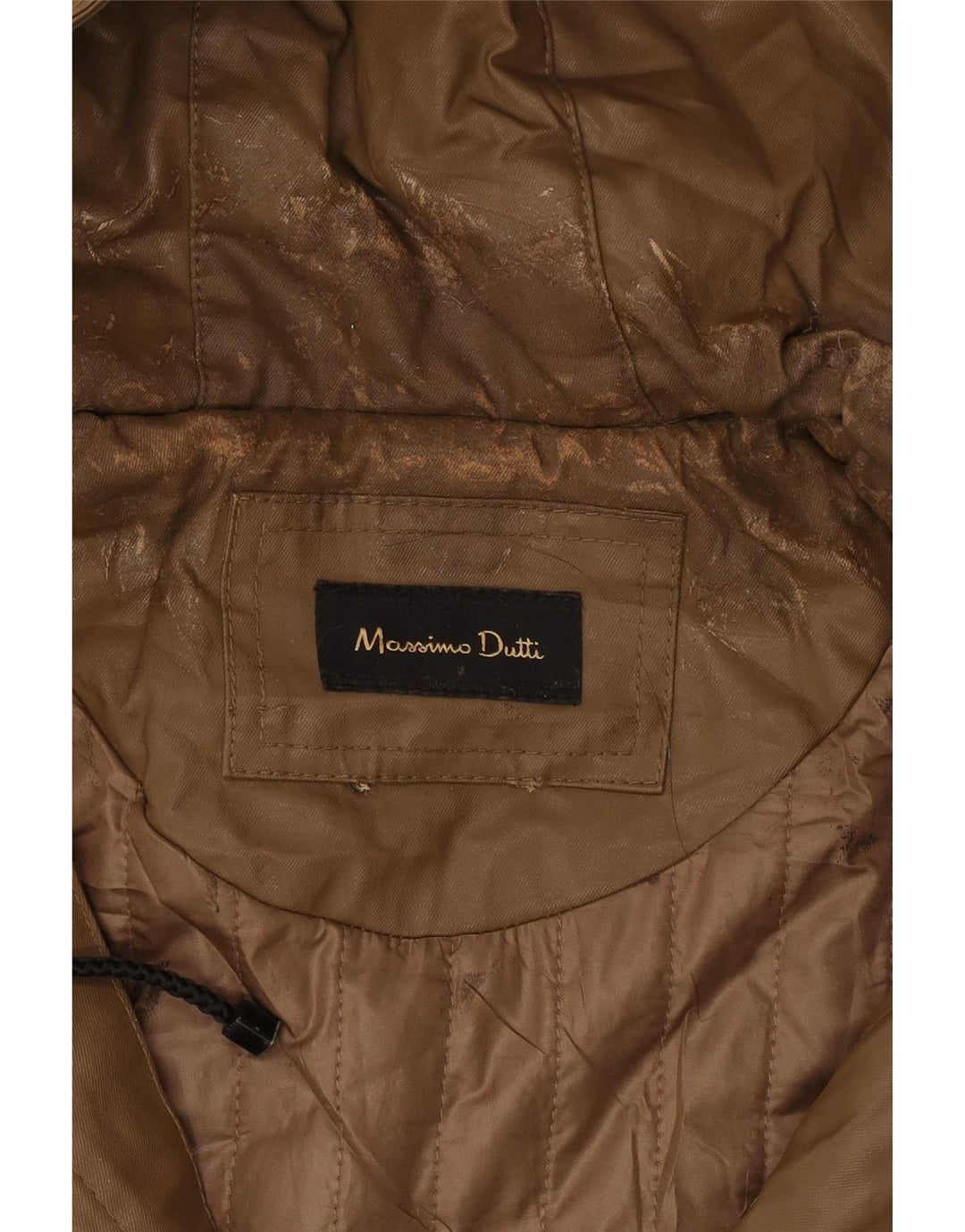 Jaqueta parka feminina com capuz Massimo Dutti Reino Unido 12 algodão bege médio