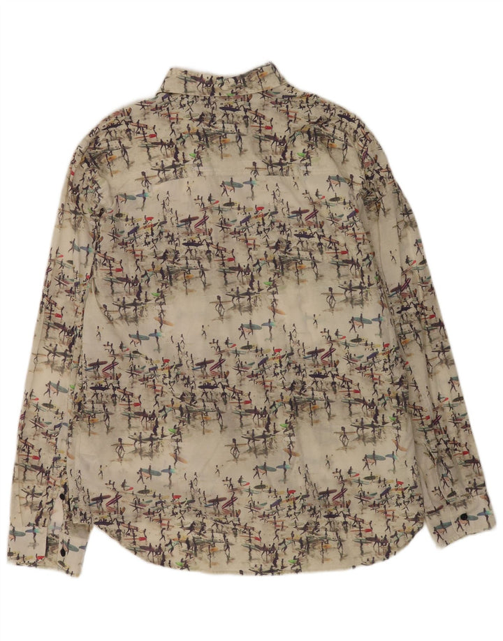 Camisa masculina North Sails com padrão abstrato XL em algodão branco