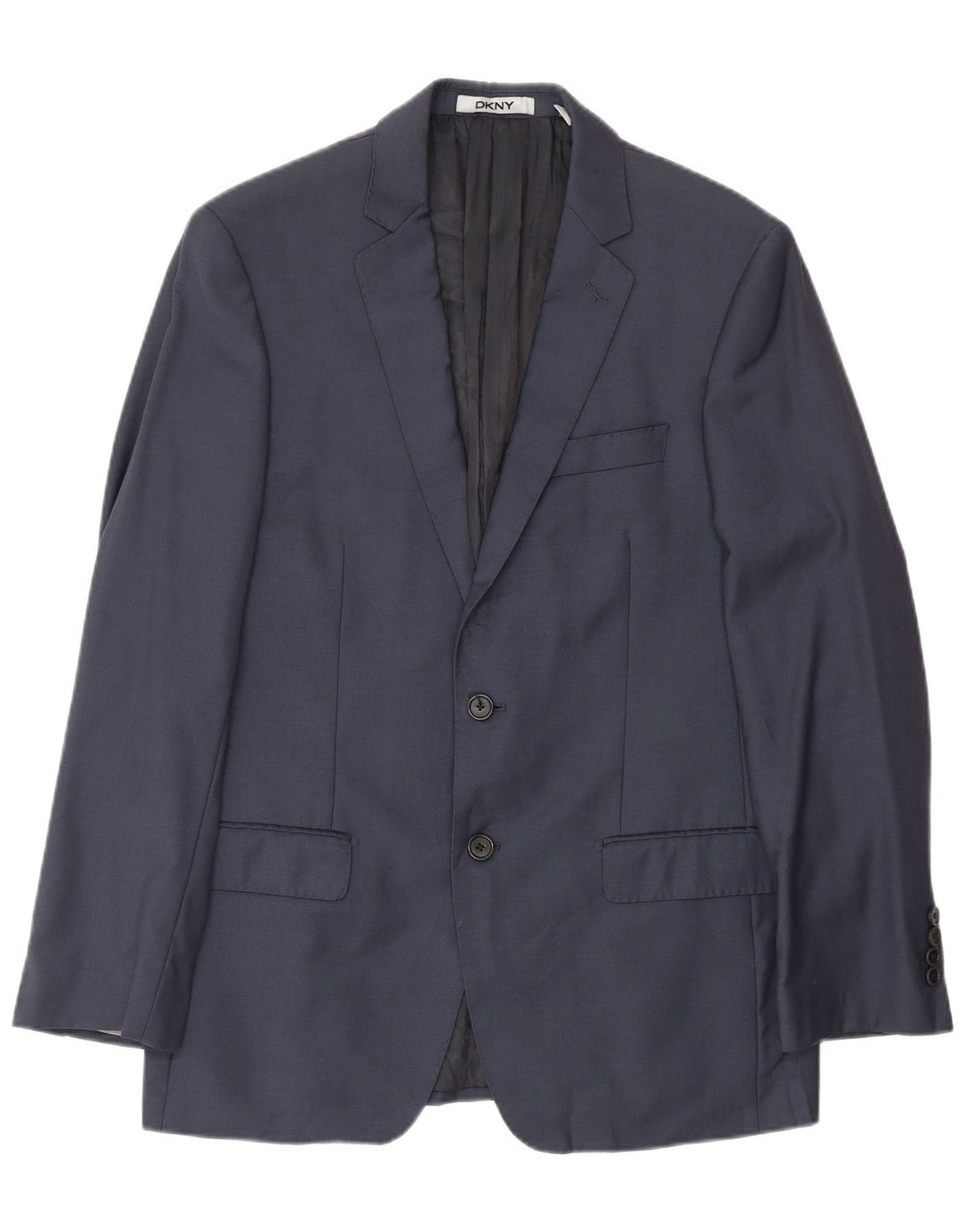 Jaqueta blazer masculina Dkny com 2 botões Reino Unido 38 lã azul marinho médio