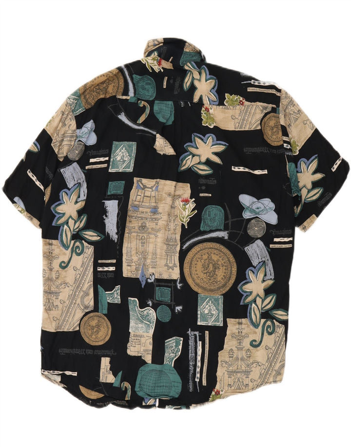 Camisa masculina de manga curta BIG MATCH média azul marinho patchwork viscose