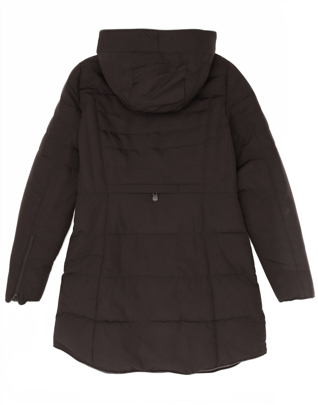 Casaco acolchoado com capuz feminino Zara UK 14 médio preto