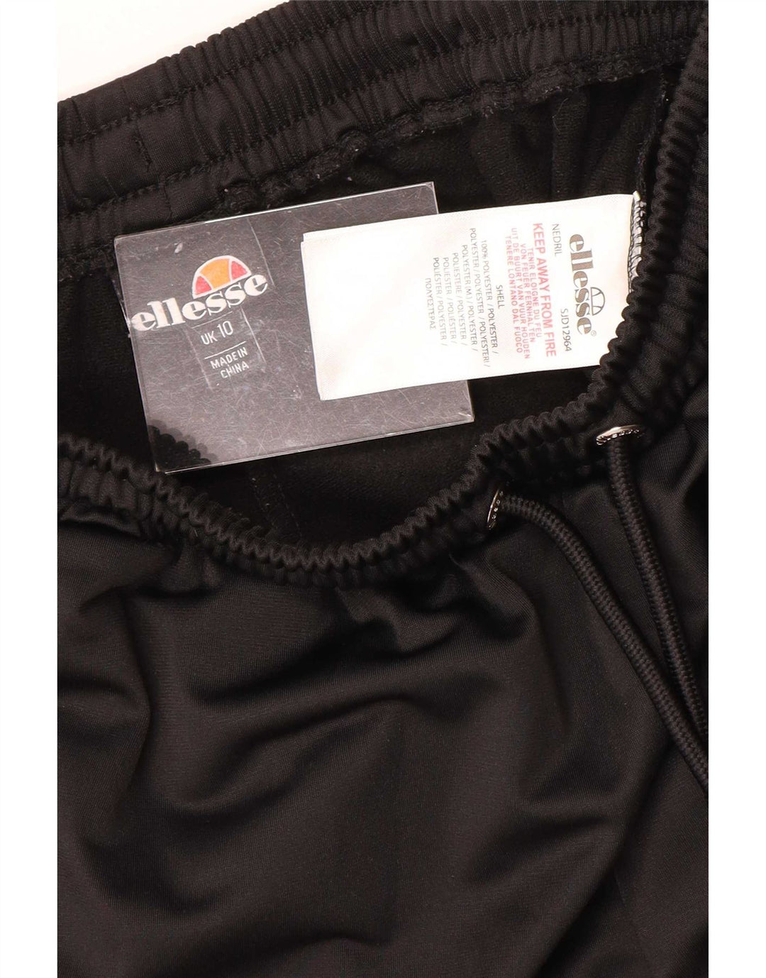 Shorts esportivos femininos Ellesse UK 10 poliéster preto pequeno