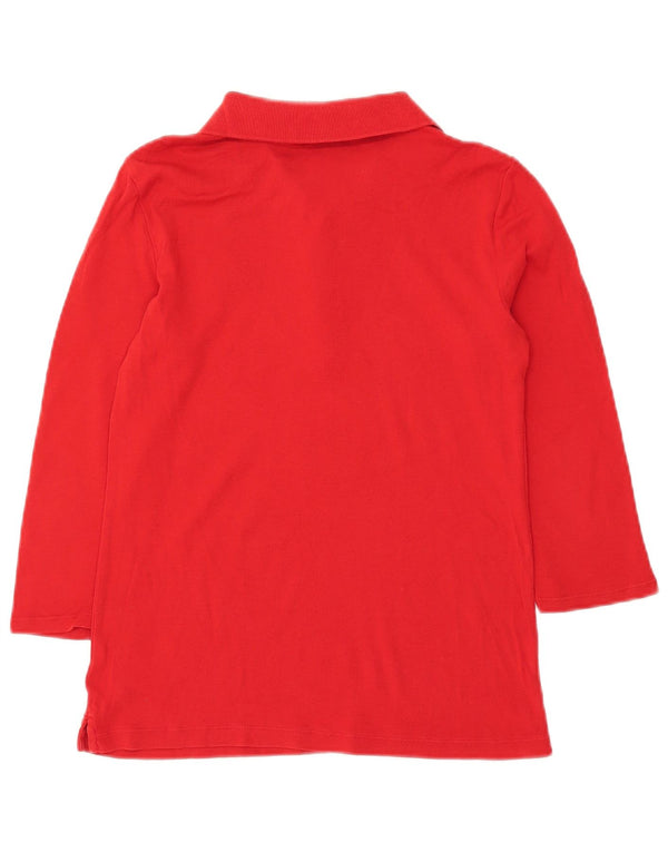 Polo Ralph Lauren feminino manga 3/4 Reino Unido 12 algodão vermelho médio