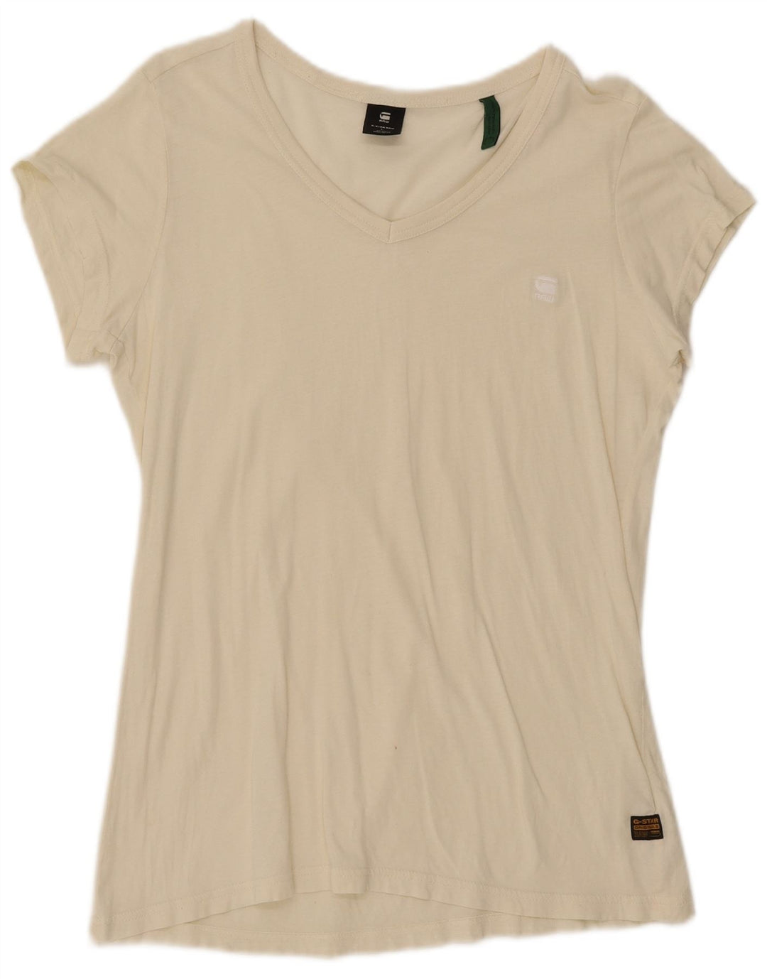 Camiseta feminina G-STAR UK 16 grande algodão branco