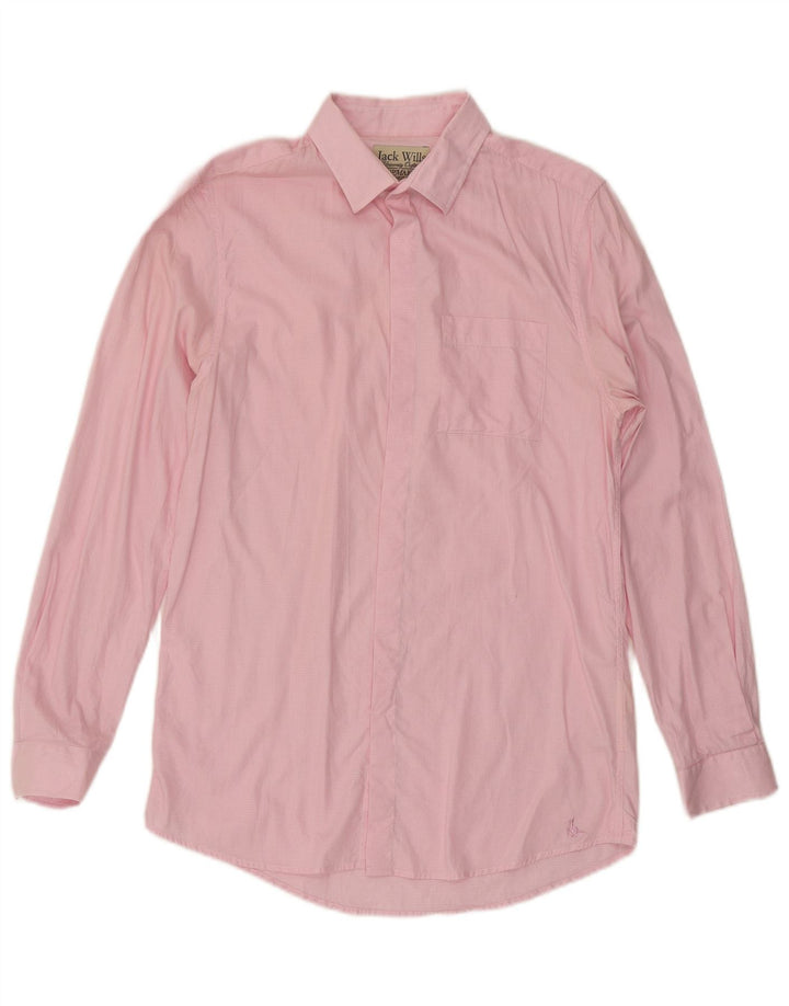 Camisa masculina Jack Wills pequena rosa houndstooth algodão