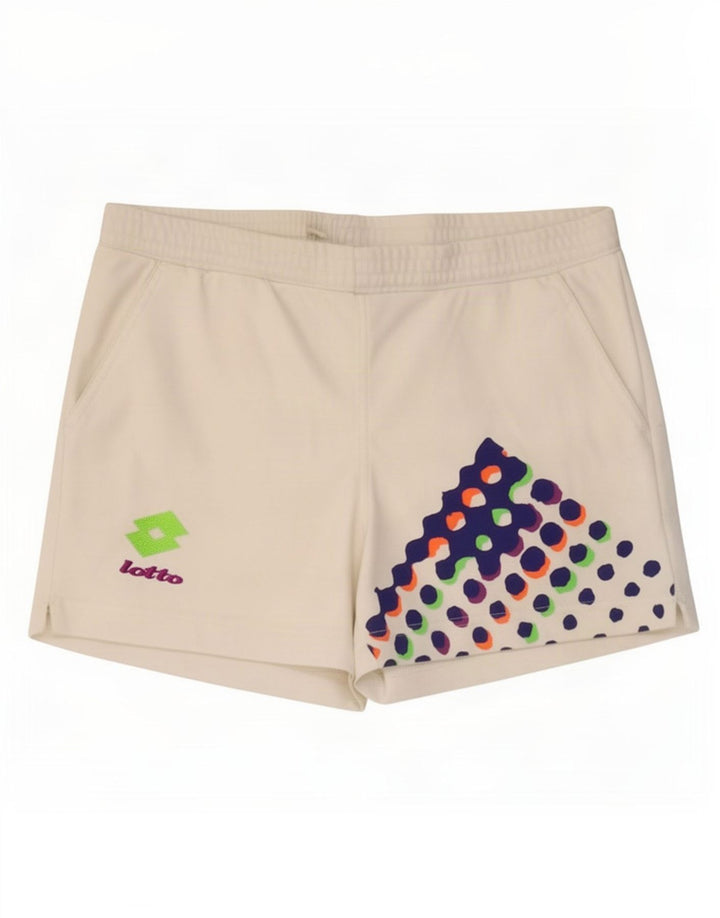 Lotto Mens Graphic Sport Shorts Médio Poliéster Branco