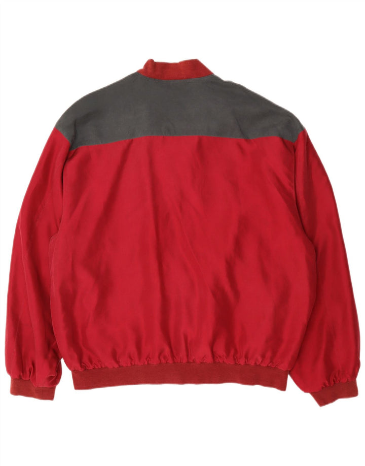 Jaqueta bomber masculina C&A de ajuste solto UE 48/50 médio vermelho argyle/seda diamante
