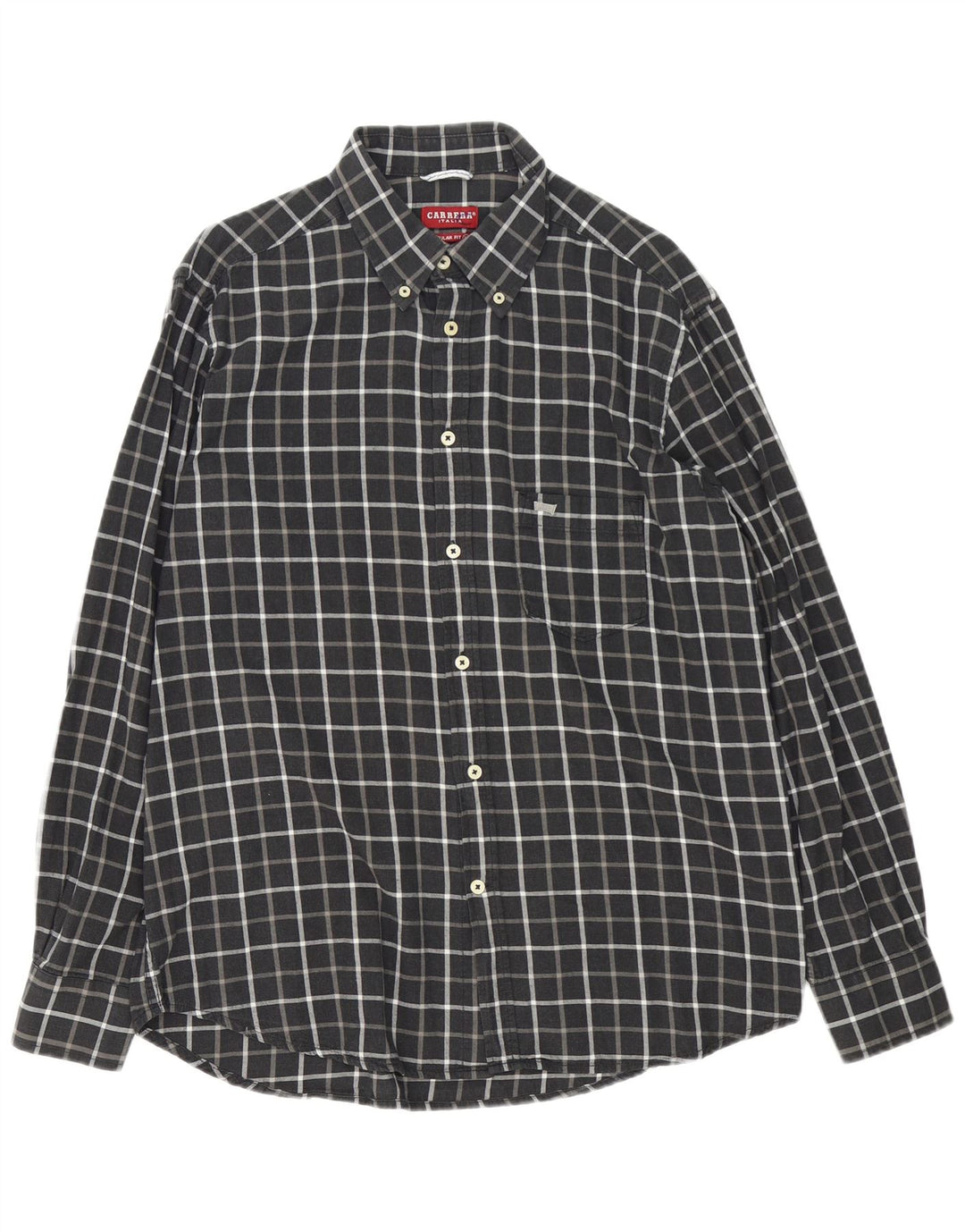 Camisa masculina Carrera Regular Fit XL cinza xadrez algodão