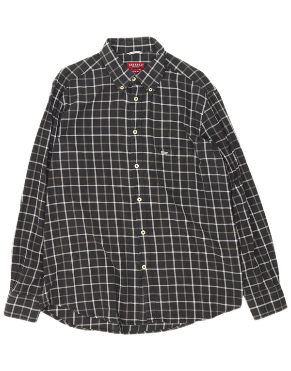 Camisa masculina Carrera Regular Fit XL cinza xadrez algodão