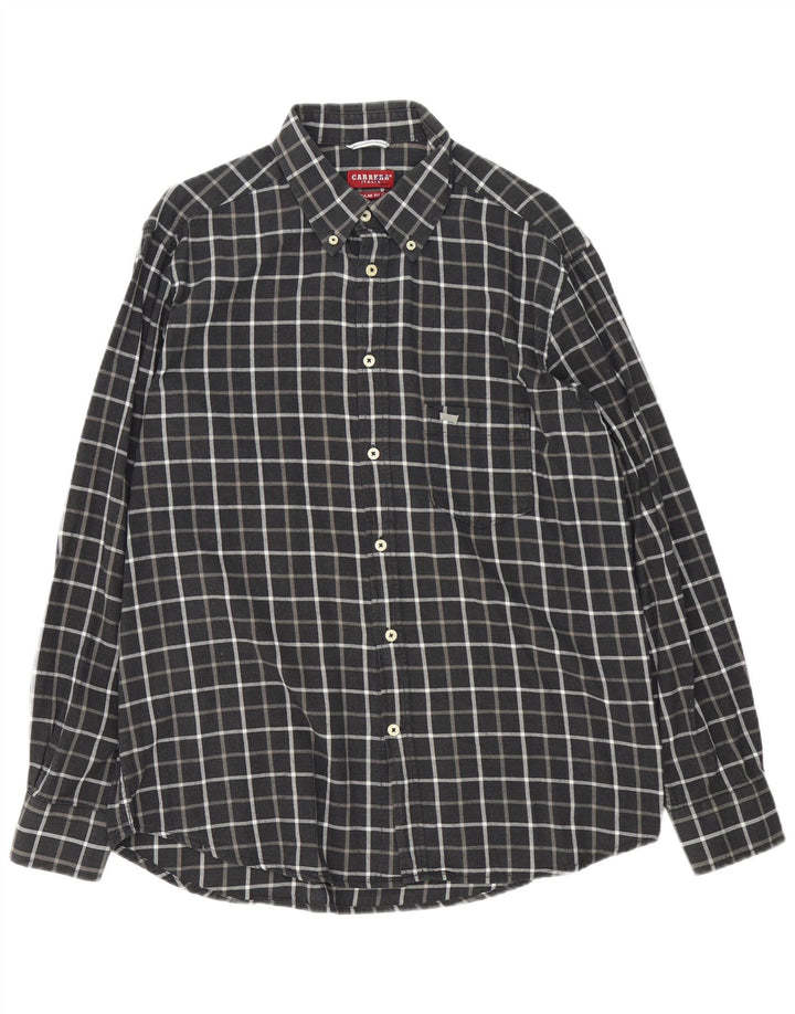 Camisa masculina Carrera Regular Fit XL cinza xadrez algodão