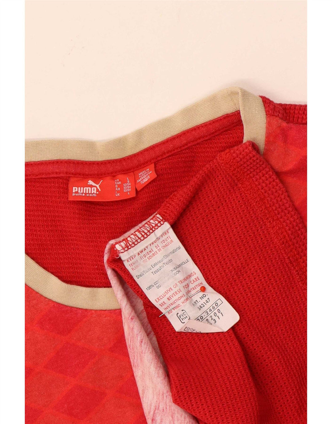 Puma Mens Graphic Vest Top Grande Algodão Geométrico Vermelho