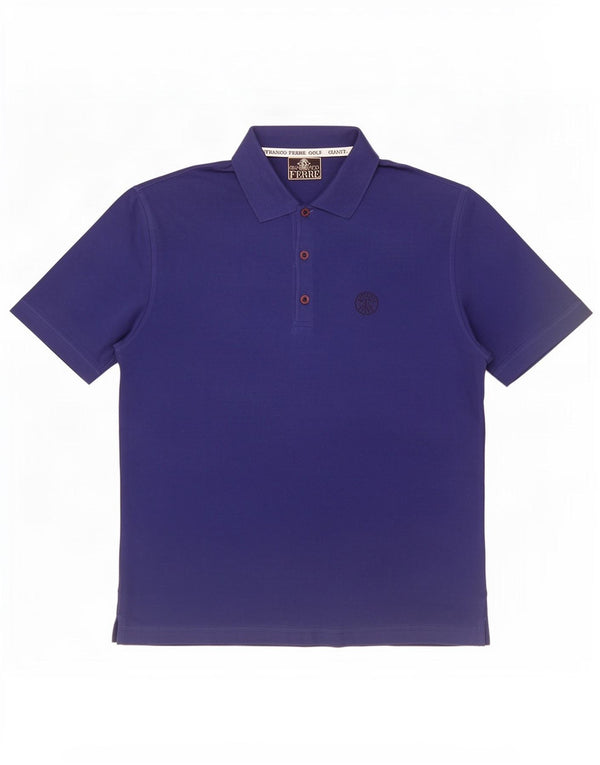 Camisa polo masculina Gianfranco Ferre XL azul algodão