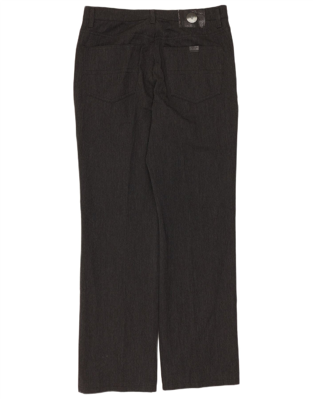 TRUSSARDI Calça masculina reta casual W33 L31 cinza risca de giz poliéster