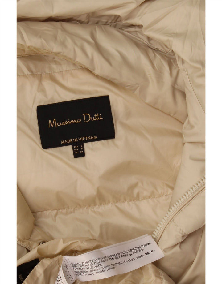Casaco acolchoado feminino Massimo Dutti UK 10 pequeno poliéster branco