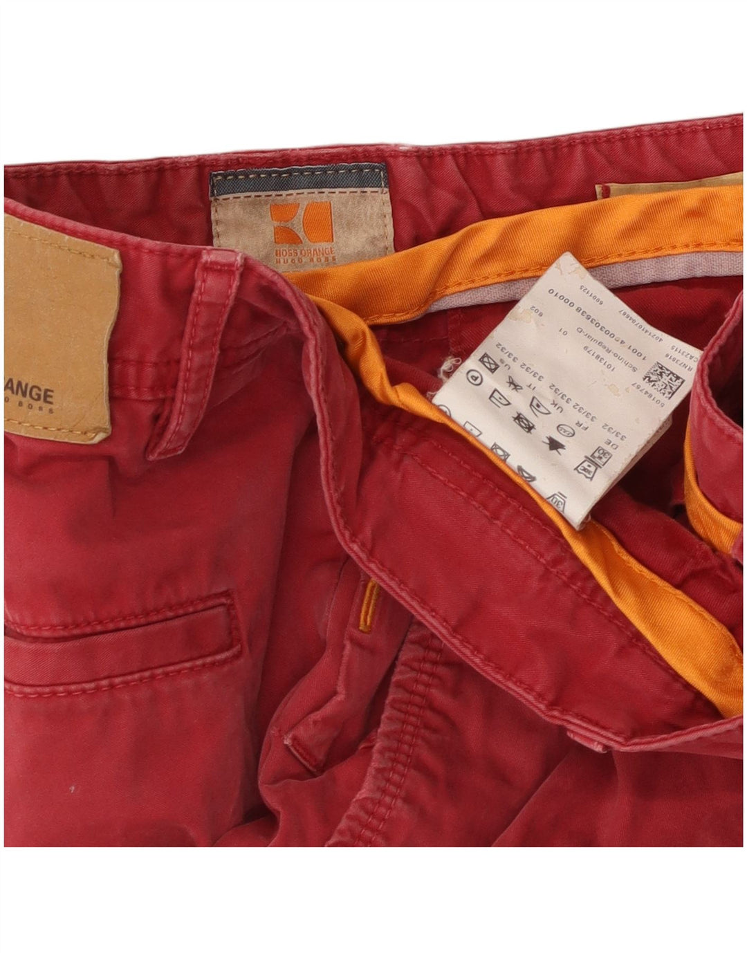 Hugo Boss Mens Chino Shorts W33 Médio Algodão Vermelho