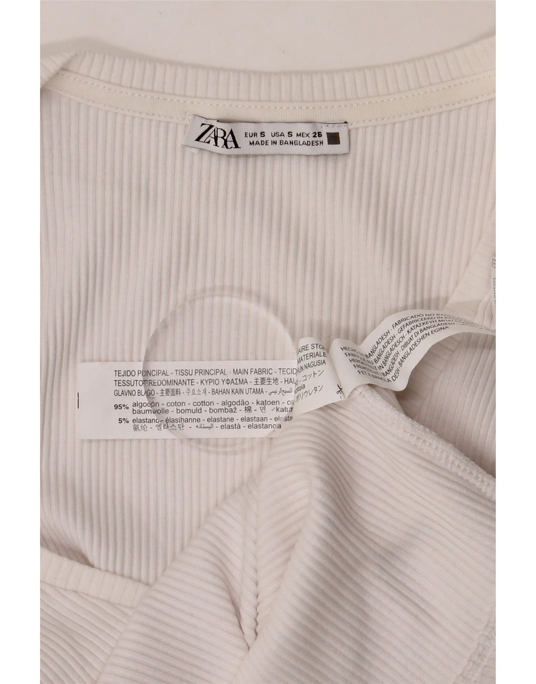 ZARA Womens Blouse Top UK 8 Small White Cotton Vintage Zara and Second-Hand Zara from Messina Hembry 