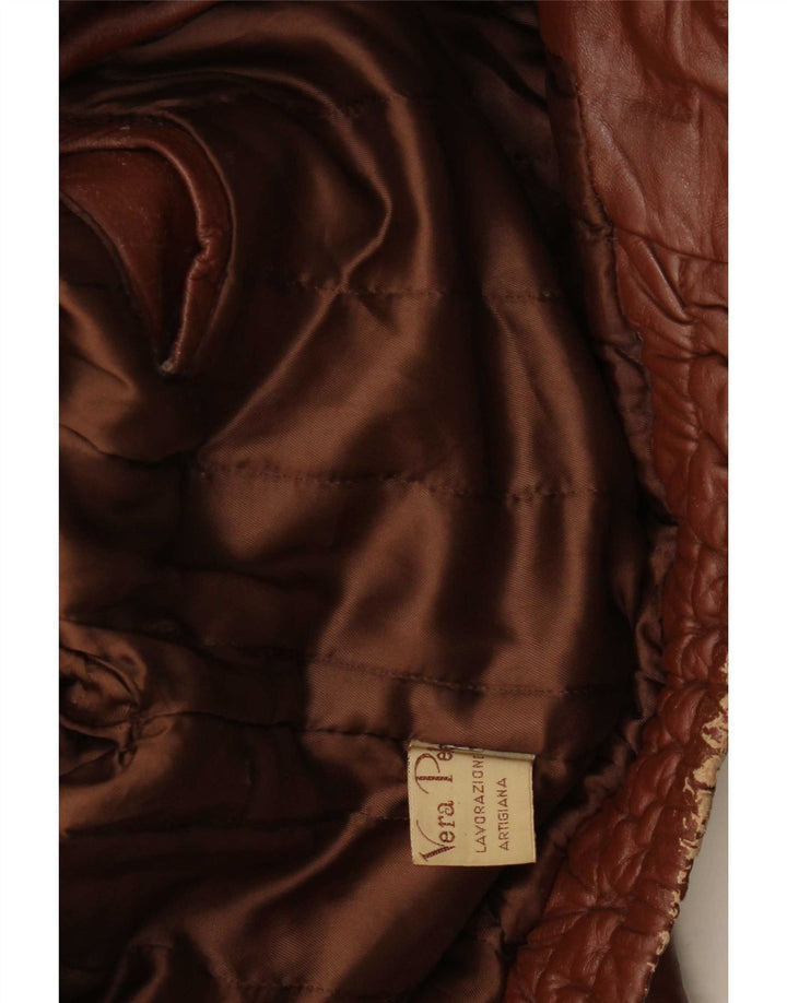 Jaqueta de couro masculina vintage UK 40 grande Borgonha