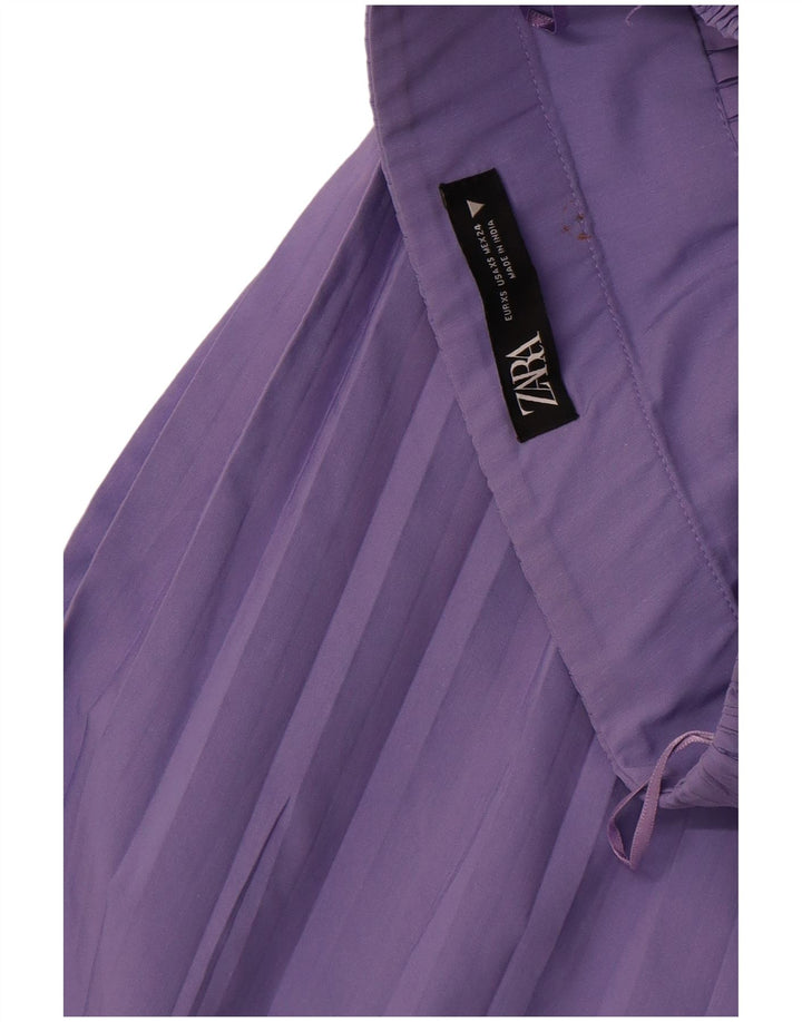 Saia evasê feminina ZARA XS W24 roxa