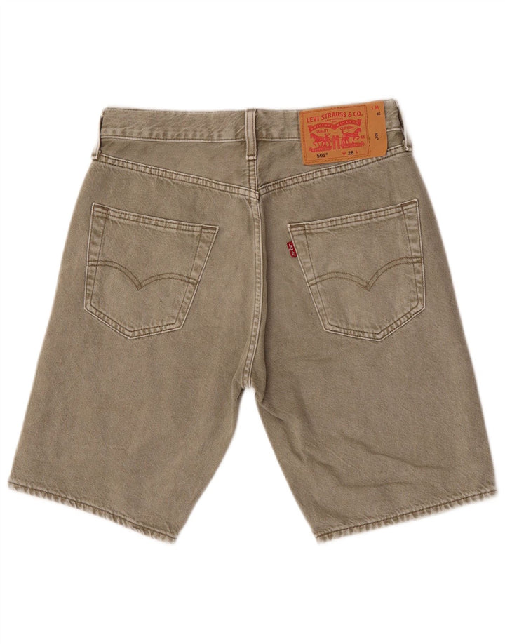 Shorts jeans masculino 501 da Levi's W28 pequeno algodão cáqui