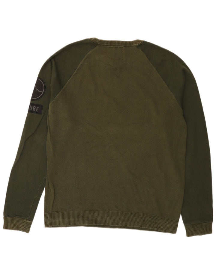 Jack & Jones moletom masculino jumper grande bloco colorido verde