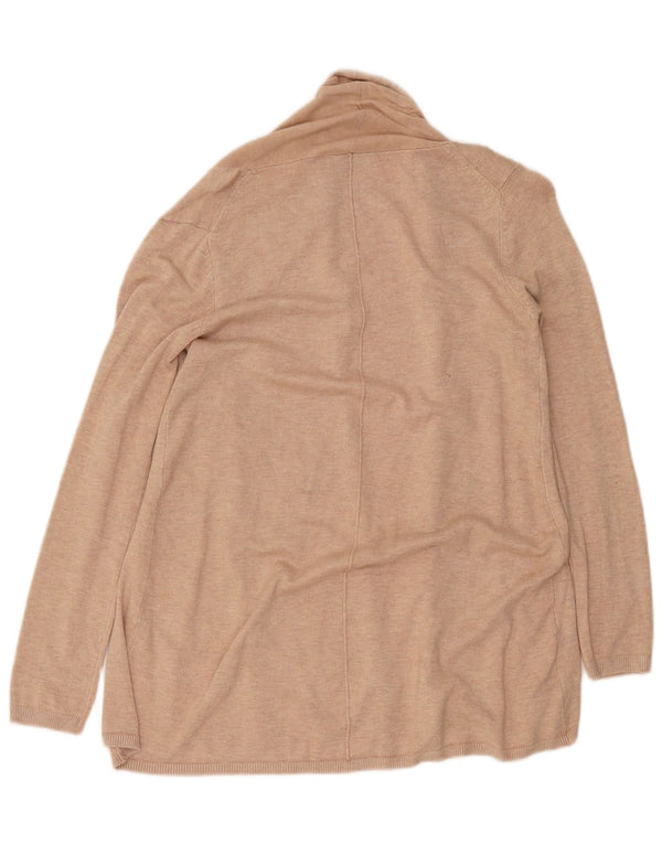 Suéter Zara feminino Longline Open Cardigan Reino Unido 14 Médio Bege