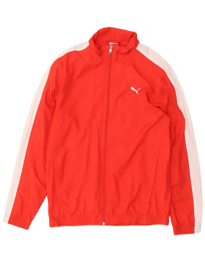 PUMA Mens Tracksuit Top Jacket Médio Vermelho Colourblock Poliéster