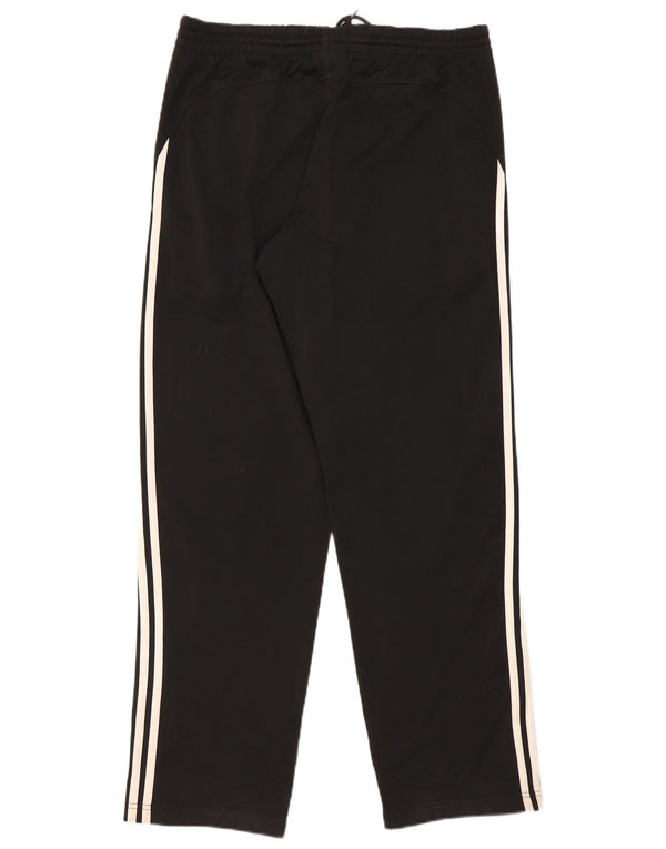 Calças de treino masculinas Adidas UK 40/42 poliéster preto médio