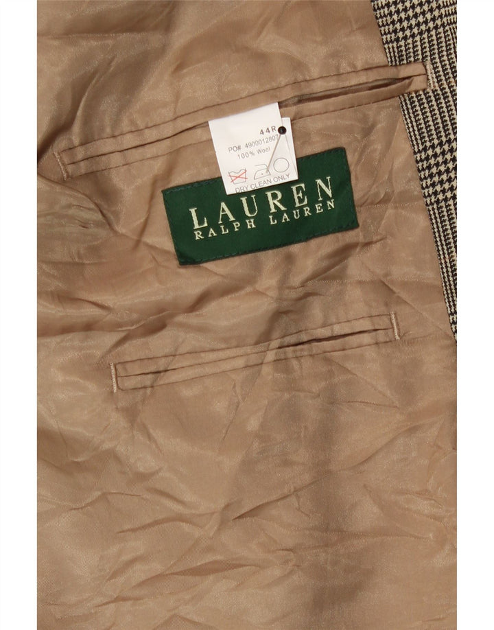 Polo Ralph Lauren Jaqueta blazer masculina de 2 botões Reino Unido 44 2XL Bege Houndstooth