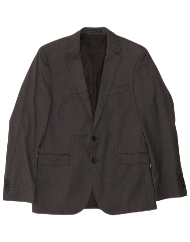 Jaqueta blazer masculina de 2 botões HUGO BOSS Reino Unido 36 pequena cinza