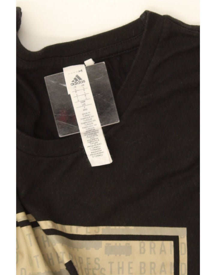 Adidas Mens Graphic T-Shirt Top Grande Algodão Preto