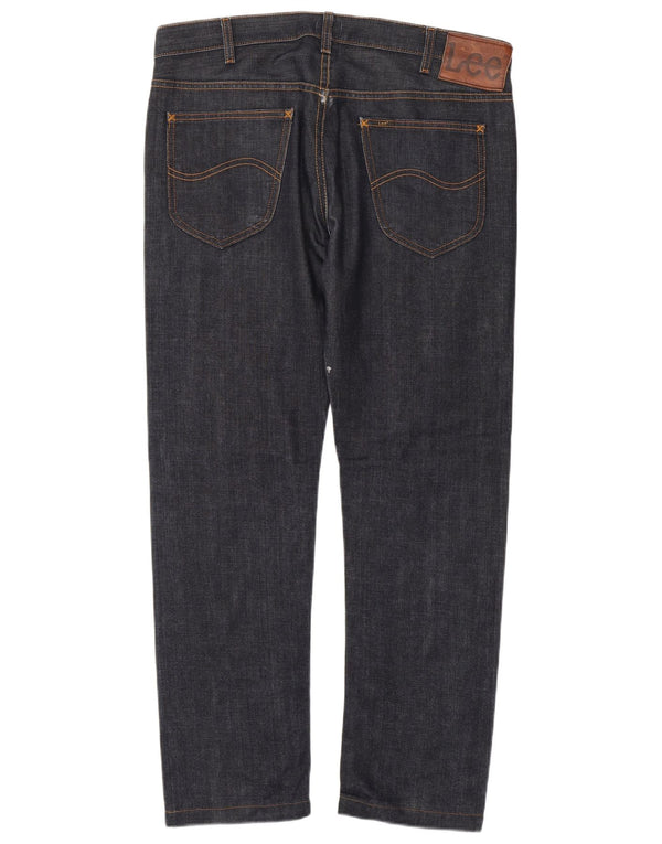 Lee Mens Daren Straight Jeans W34 L32 Azul Marinho Algodão