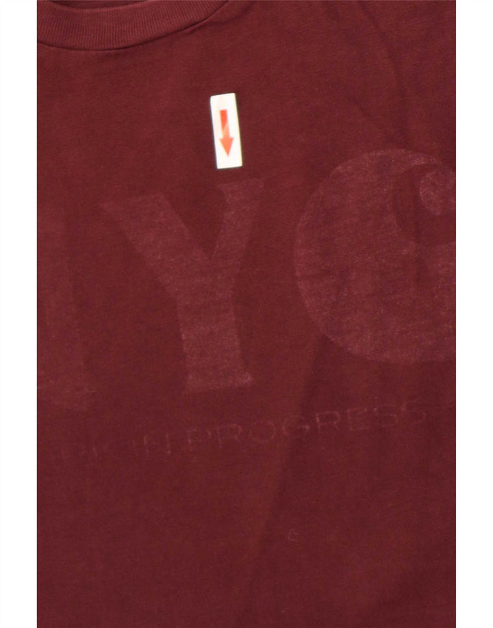 Camiseta gráfica masculina Carhartt Top médio algodão Borgonha
