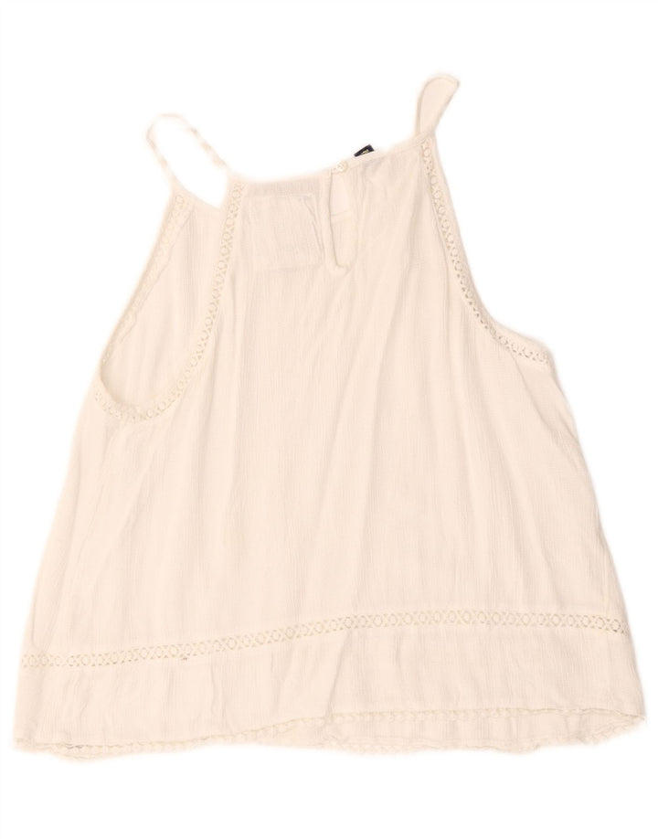 Blusa feminina Superdry sem mangas oversized top UK 10 pequeno branco
