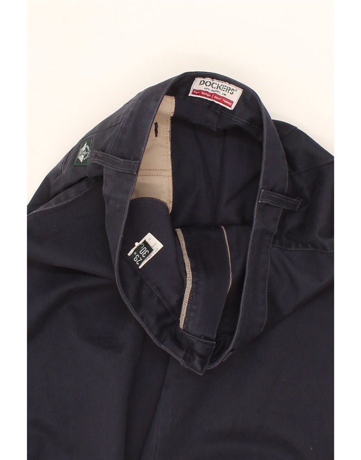 DOCKERS Womens Straight Chino Trousers W29 L30 Navy Blue Cotton Vintage Dockers and Second-Hand Dockers from Messina Hembry 